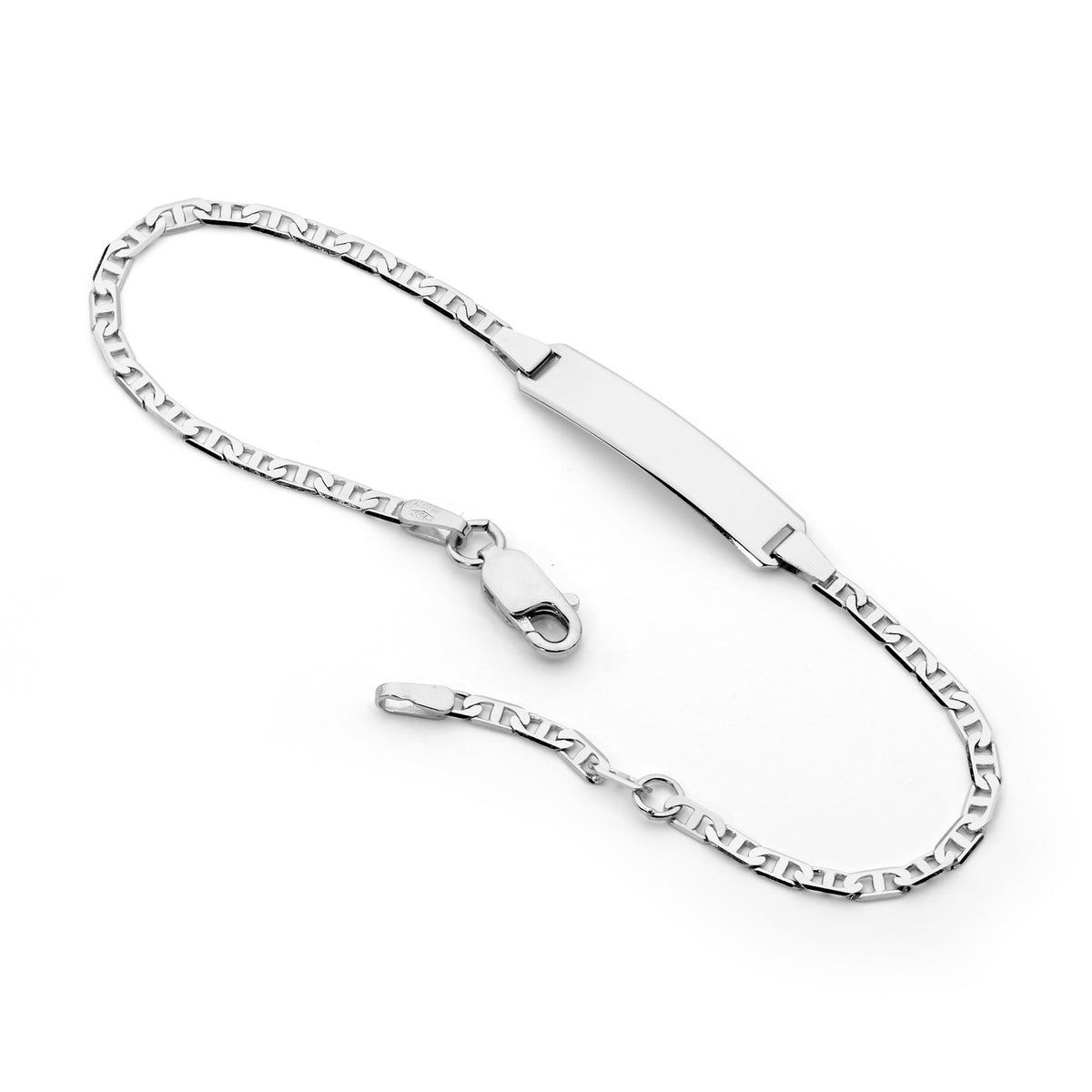 18KT White Gold Baby ID Bracelet