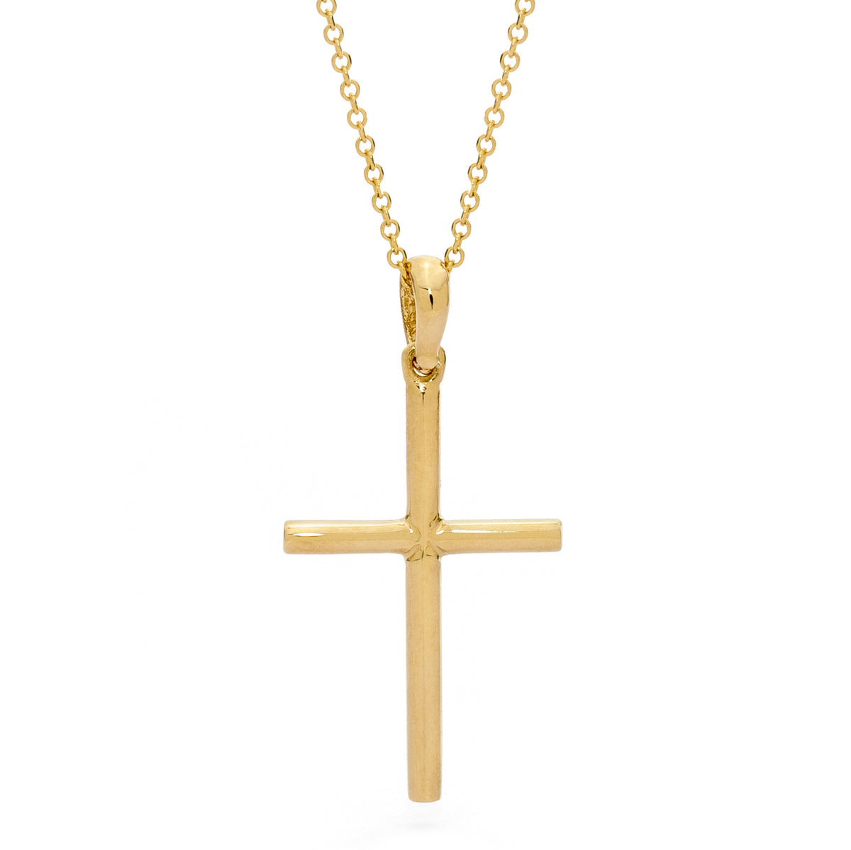 18KT Yellow Gold Round Shape Cross Pendant