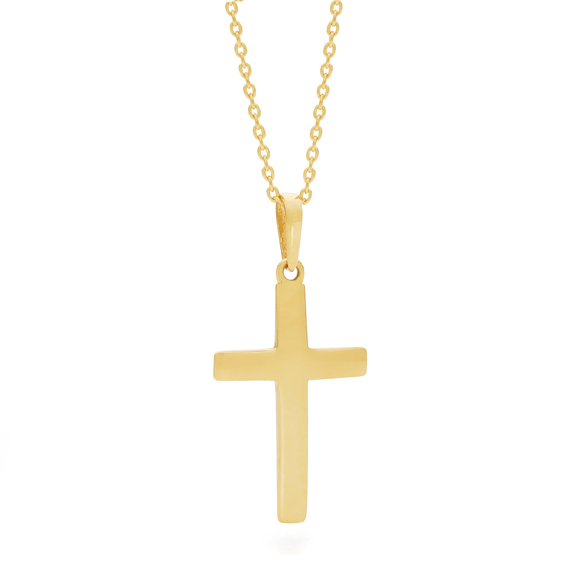 18KT Yellow Gold Flat Shape Cross Pendant
