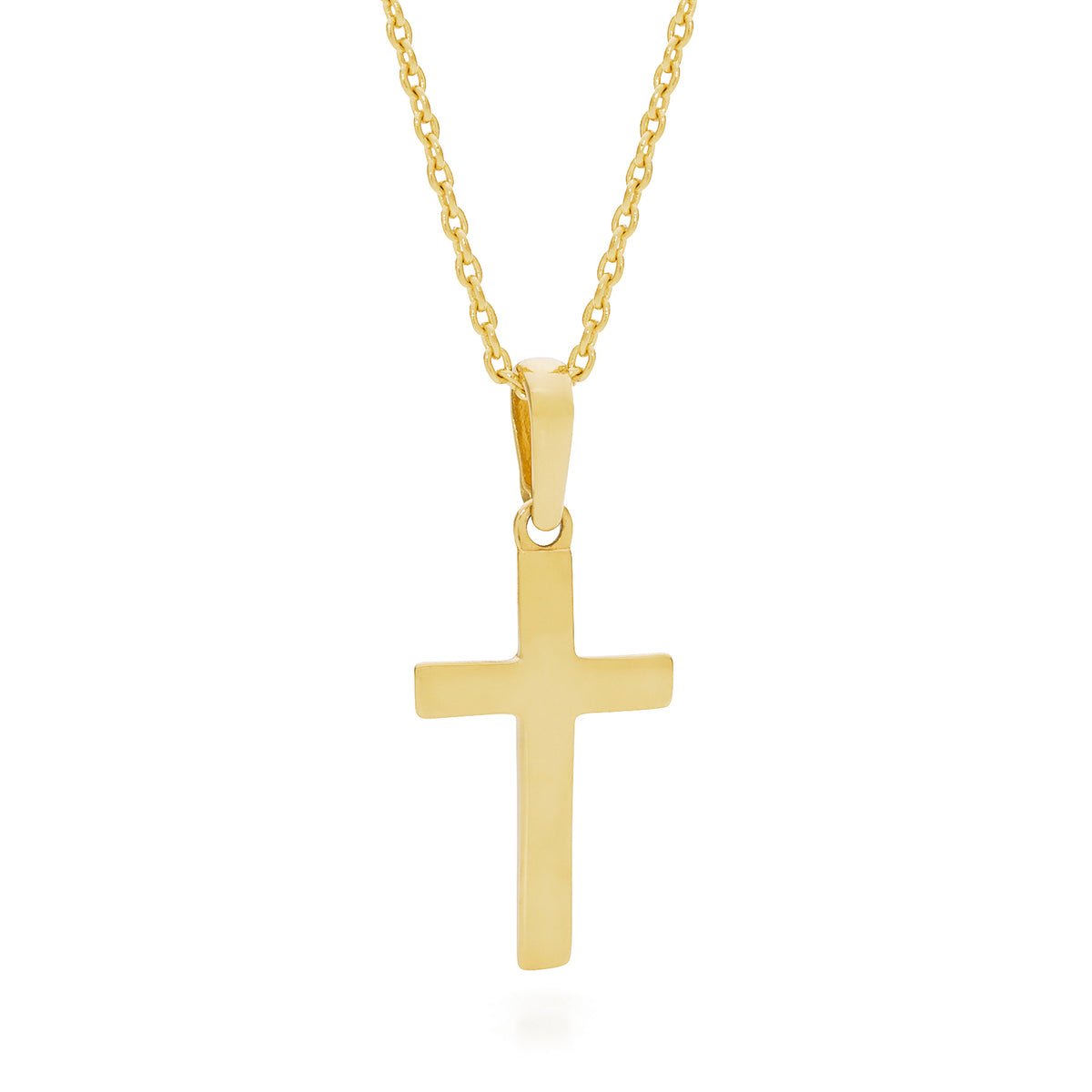 18KT Yellow Gold Flat Shape Cross Pendant
