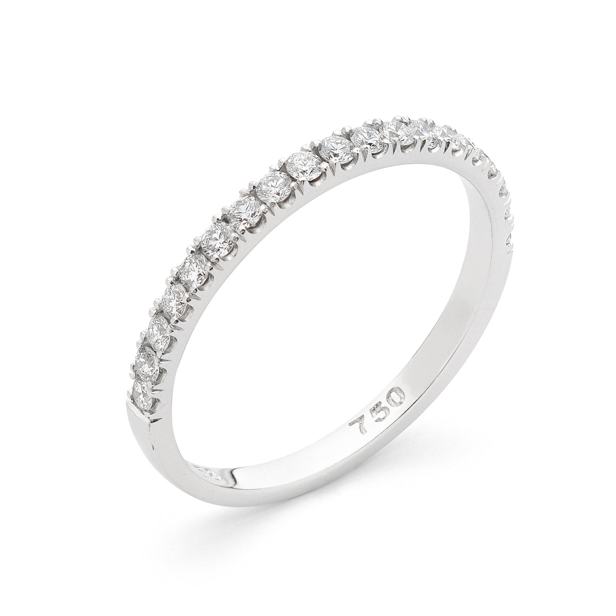18KT White Gold Eternity Round Diamond Wedding Band