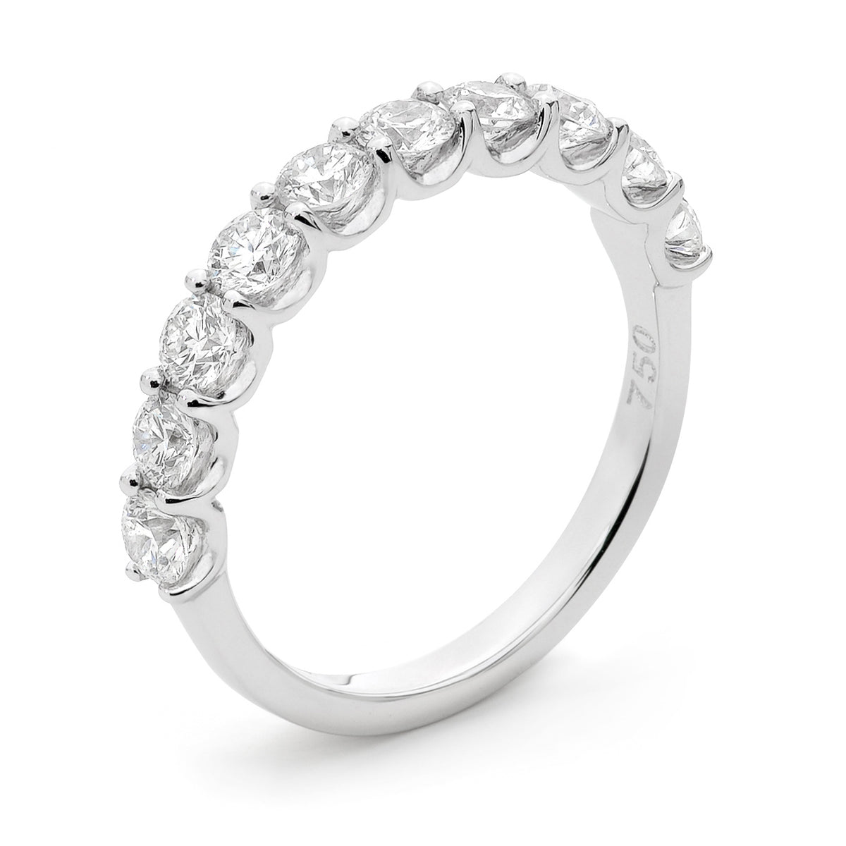 18KT White Gold Eternity Round Diamond Wedding Band