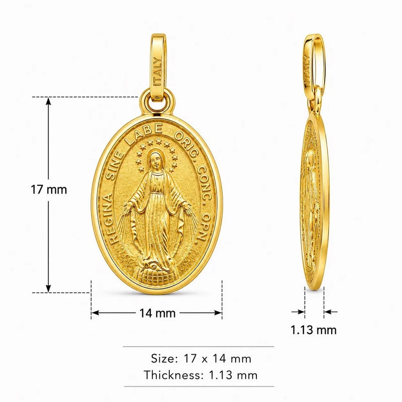 Gold Plated Sterling Silver Our Lady of Miraculous Medal