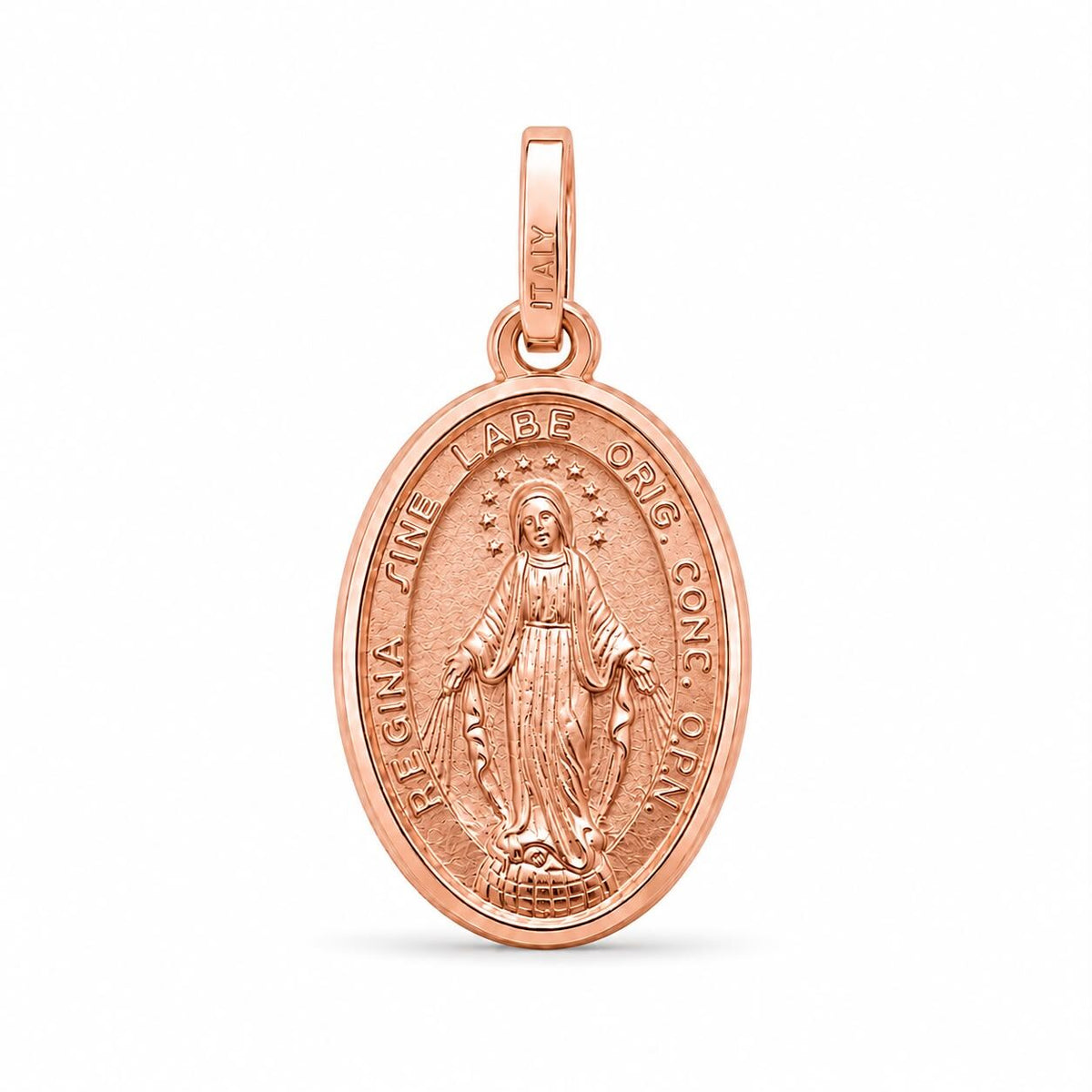 18KT Rose Gold Our Lady of Miraculous Medal Pendant