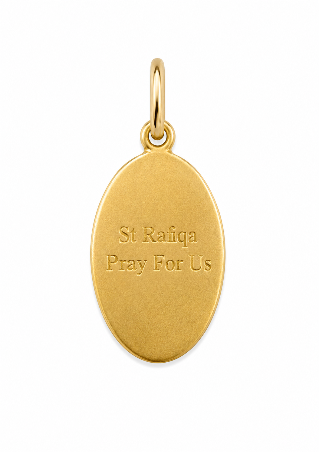 18KT Yellow Gold St Rafqa Oval Medal Pendant