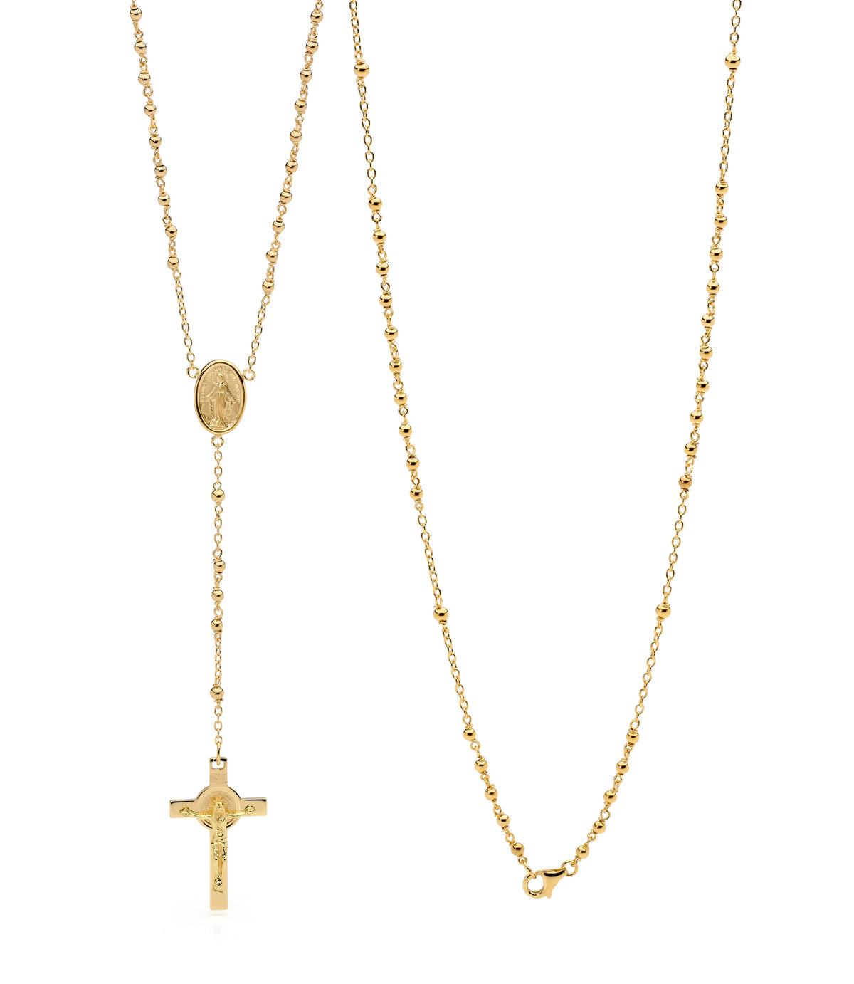 18KT Yellow Gold Rosary Bead Necklace