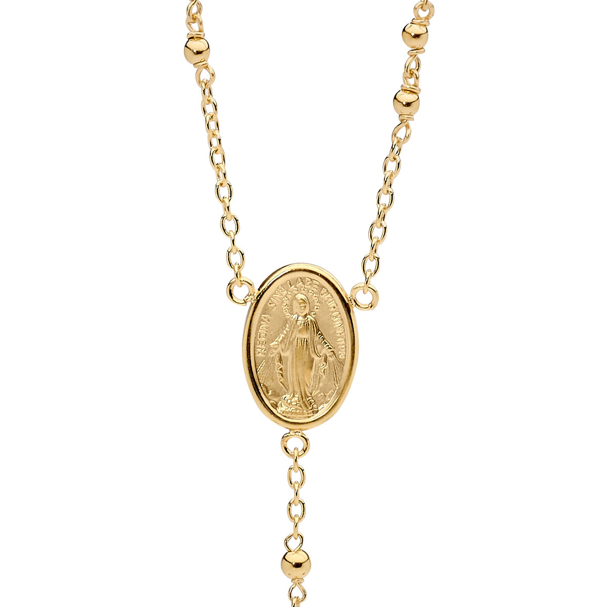 18KT Yellow Gold Rosary Bead Necklace