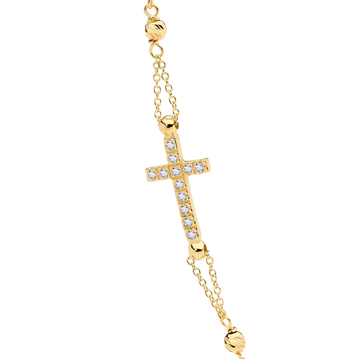 18KT Yellow Gold Rosary Bead Necklace