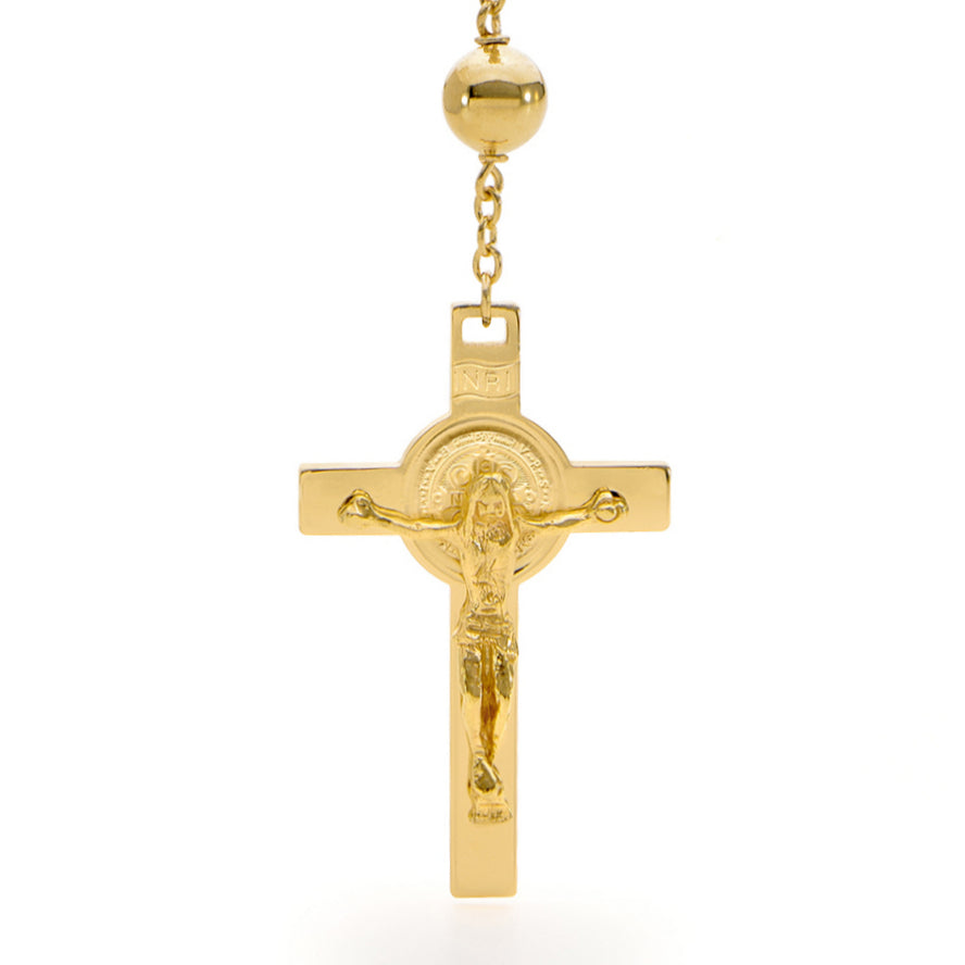 18KT Yellow Gold Rosary Bead Necklace