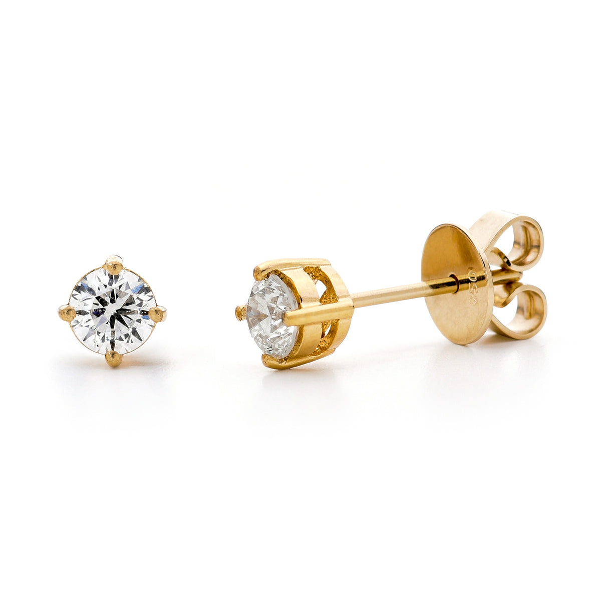 18KT Yellow Gold 0.60CT Diamond Stud Earrings