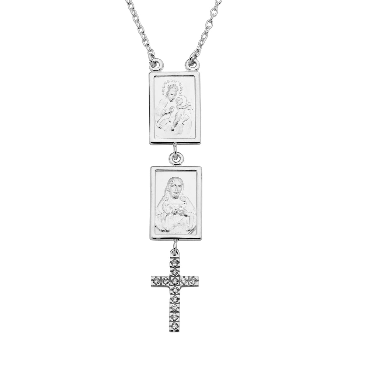 18KT White Gold Scapular Necklace