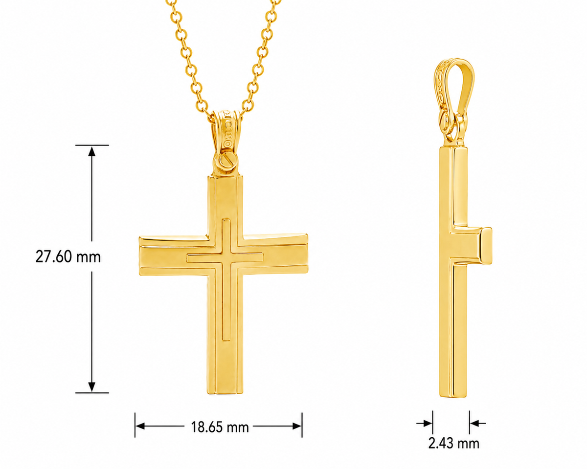 18KT Yellow Gold Cross Pendant