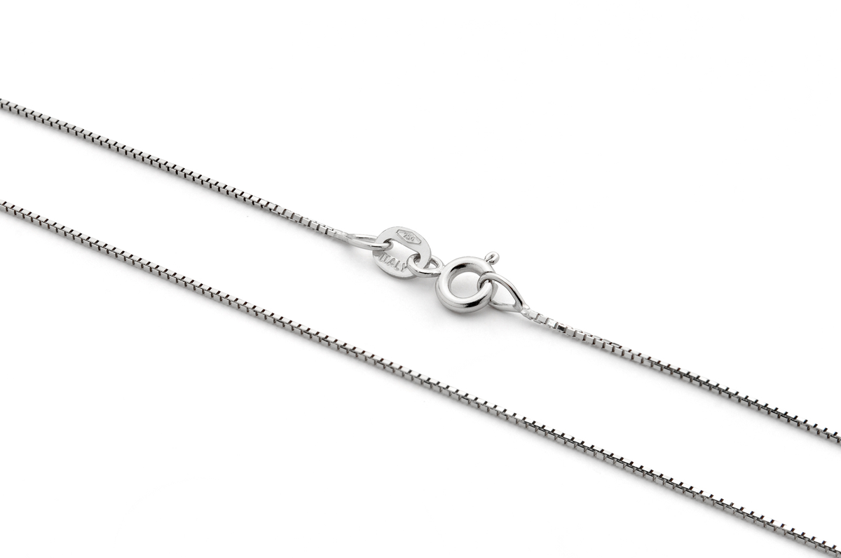18KT White Gold Box Chain