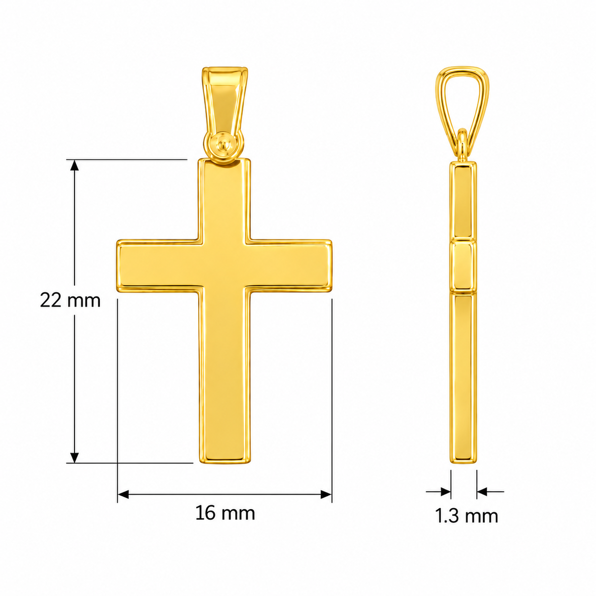 9KT Yellow Gold Cross Pendant