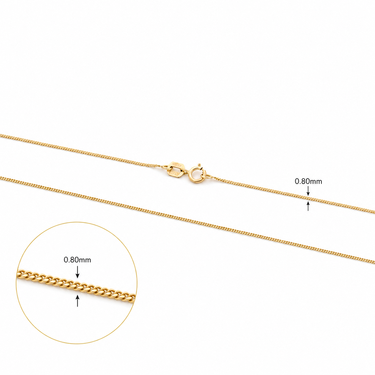 9KT Yellow Gold Curb Chain