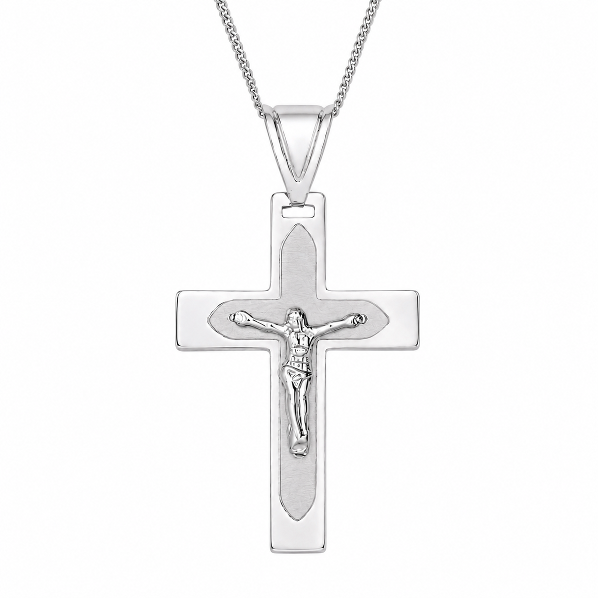 9KT White Gold Crucifix Pendant (Chain not included)
