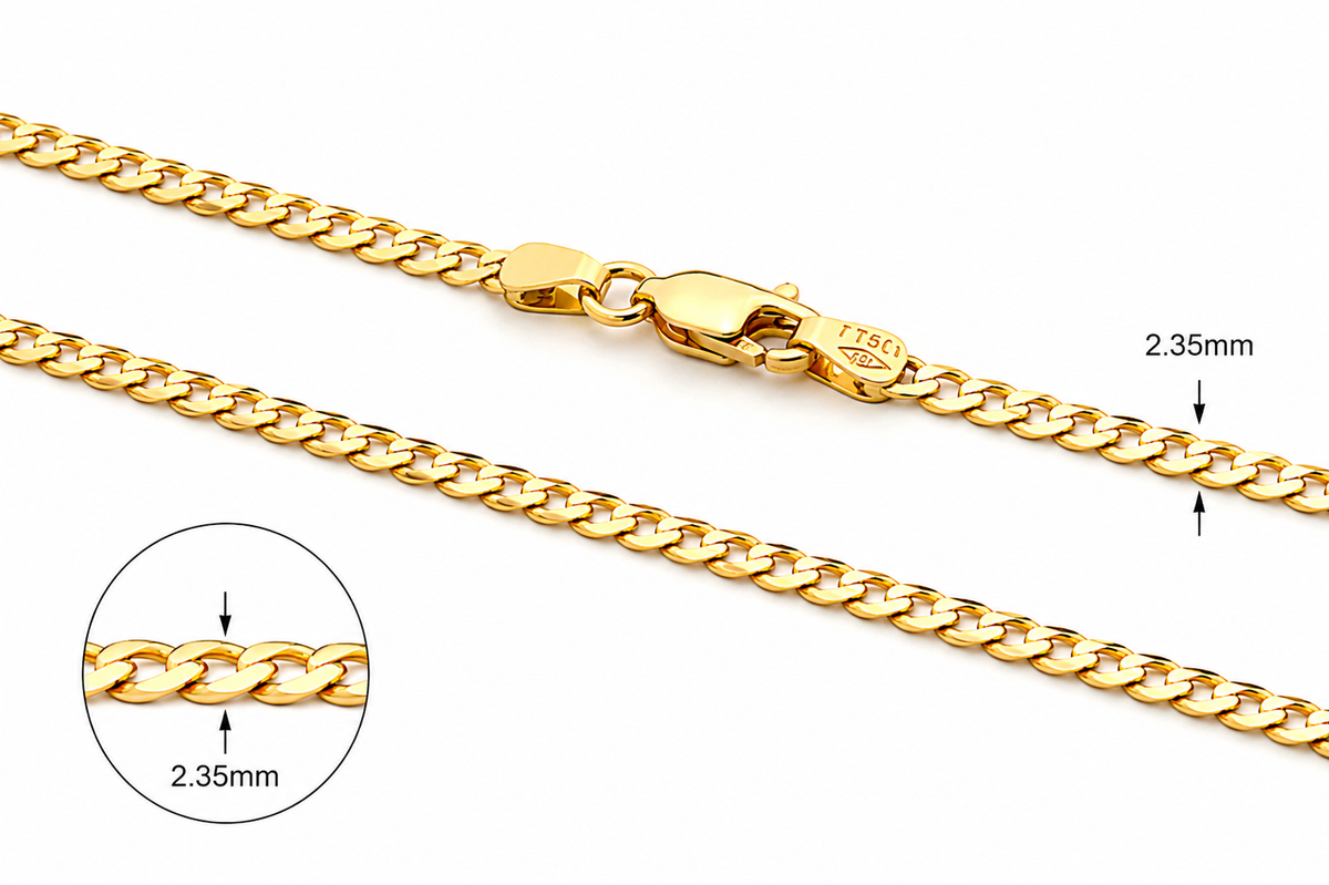 18KT Yellow Gold Curb Chain