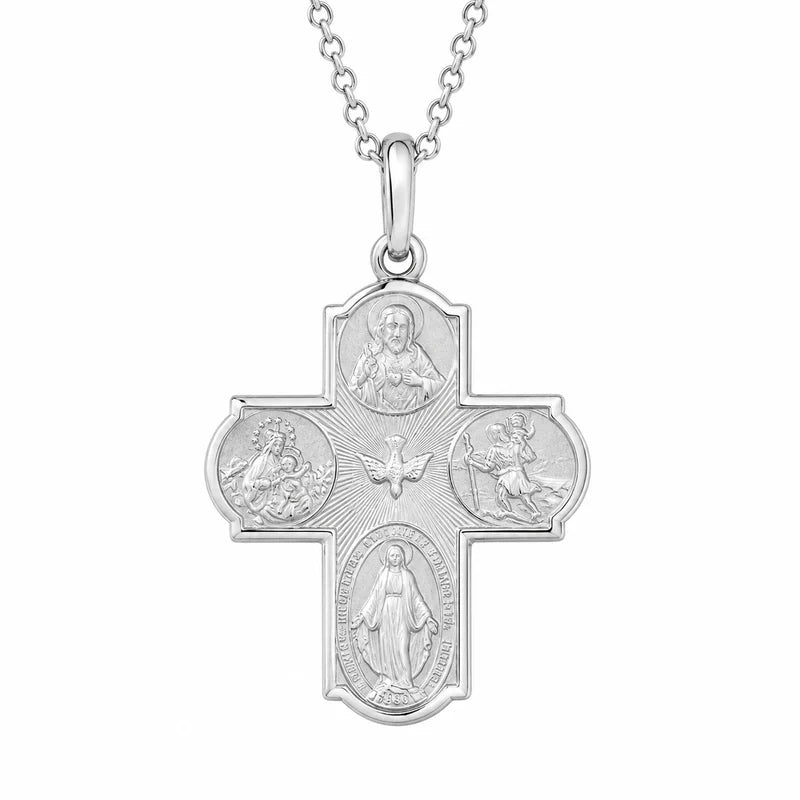 18KT White Gold Scapular Cross Pendant