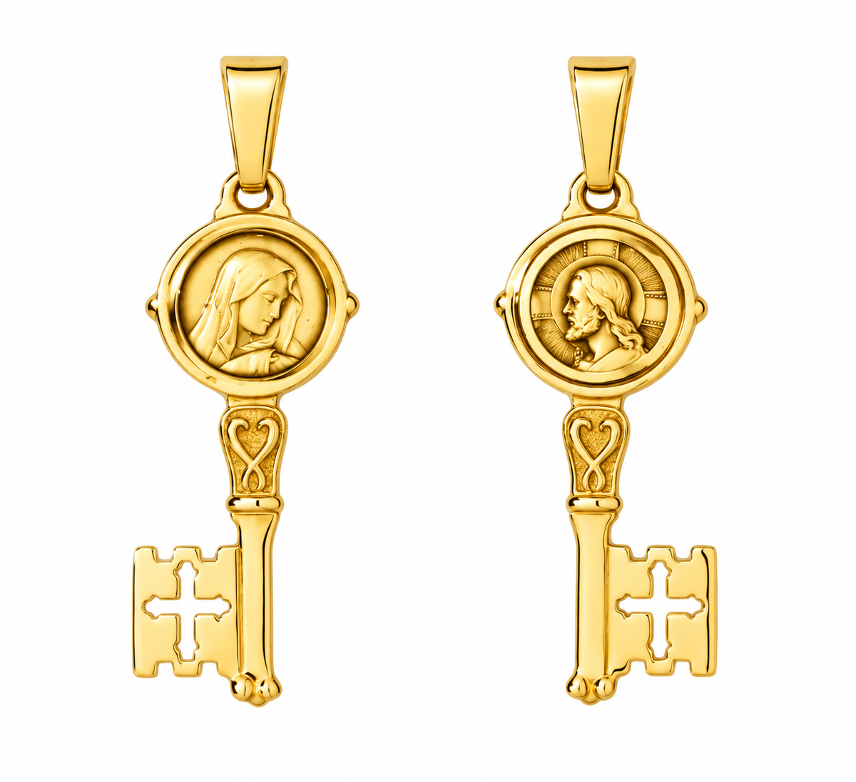 9KT Yellow Gold St Peter Key Pendant
