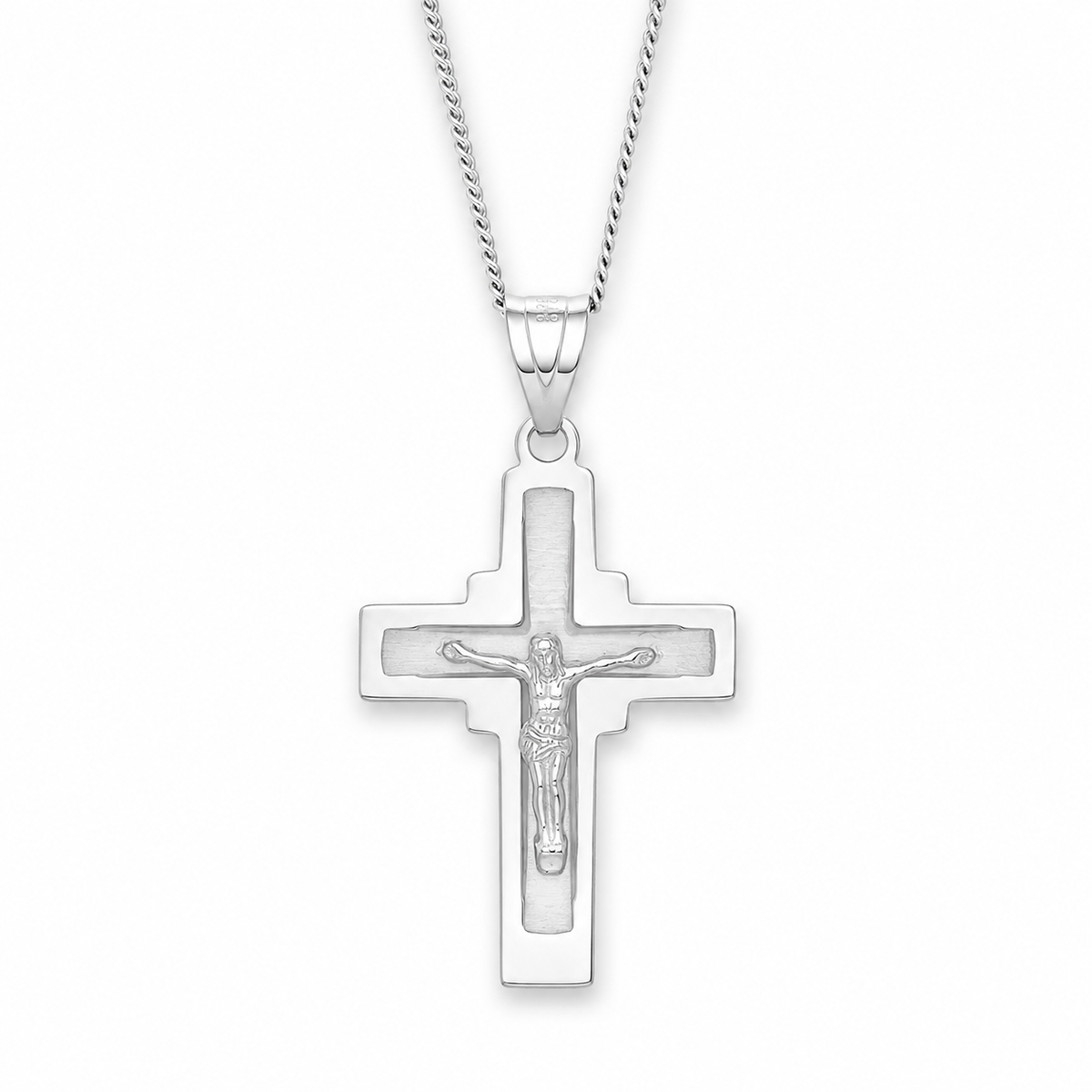 9KT White Gold Cross Pendant