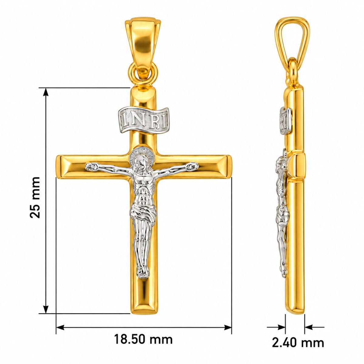 9KT Yellow Gold Cross Pendant