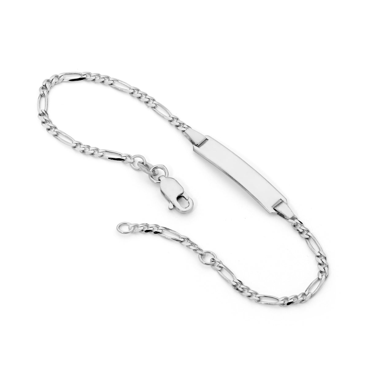 9KT White Gold Baby ID Bracelet