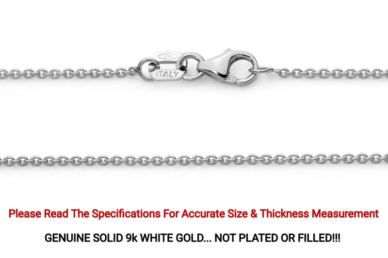 9KT White Gold Trace Chain