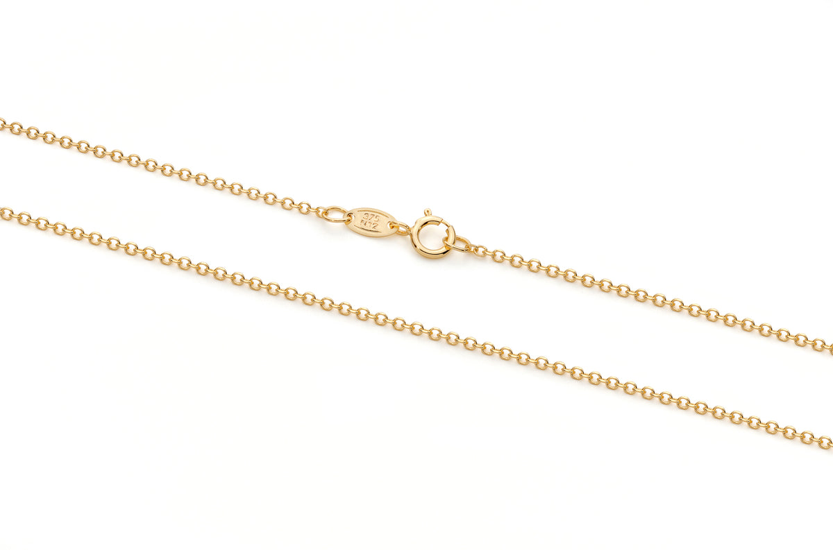 9KT Yellow Gold Diamond Cut Trace Chain