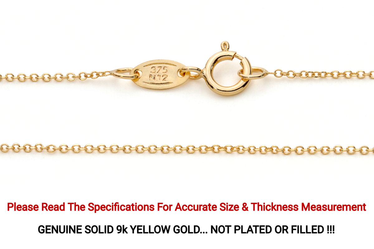 9KT Yellow Gold Diamond Cut Trace Chain