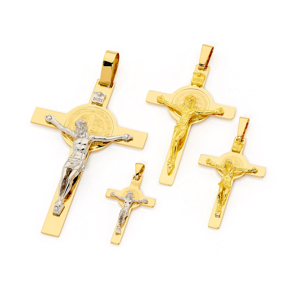 9KT Yellow Gold St Benedict Crucifix