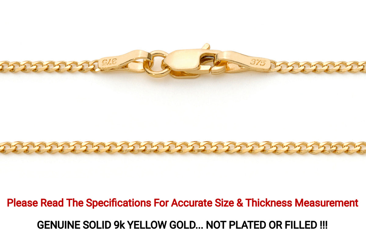 9KT Yellow Gold Curb Chain