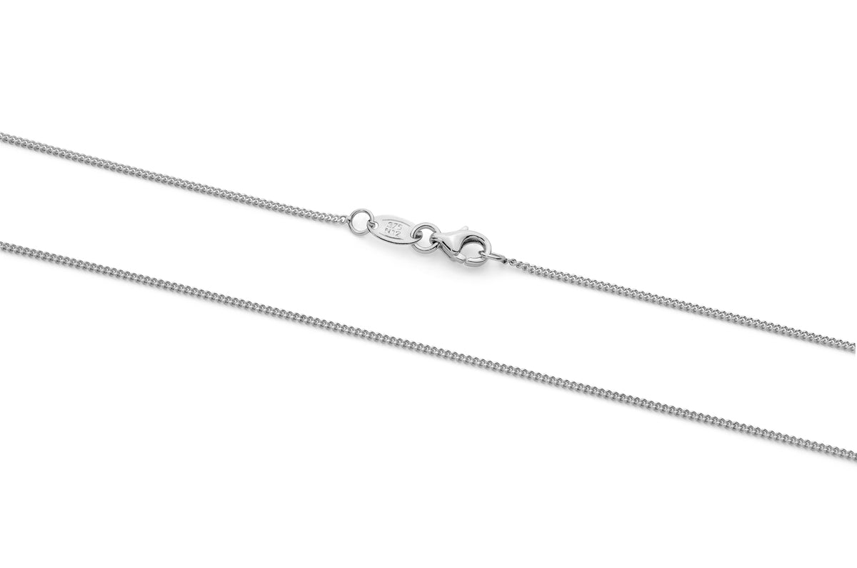 9KT White Gold Curb Chain