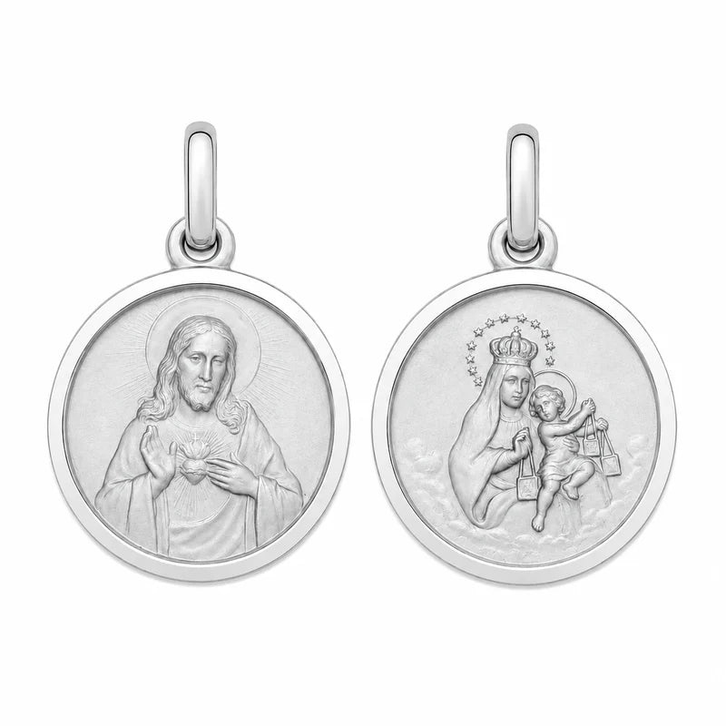 17mm Sterling Silver  Scapular Medal Pendant