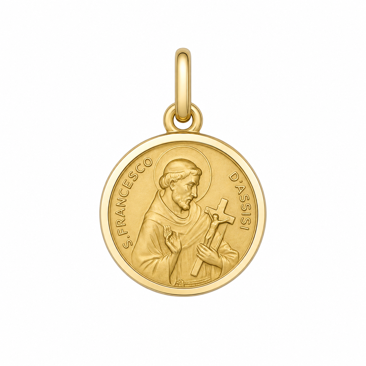9KT Yellow Gold St Francis Medal Pendant