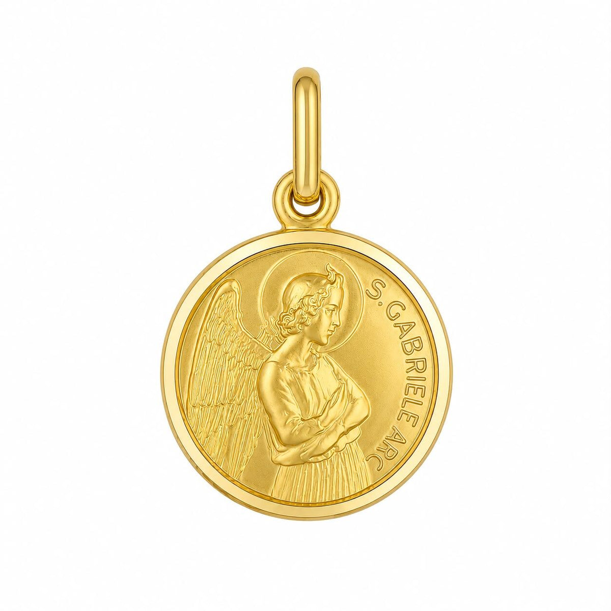 15mm 9KT Yellow Gold St Gabriel Medal Pendant