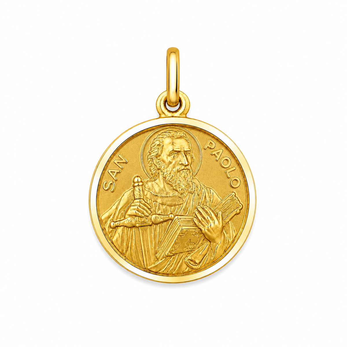 17mm 9KT Yellow Gold St Paul Medal Pendant