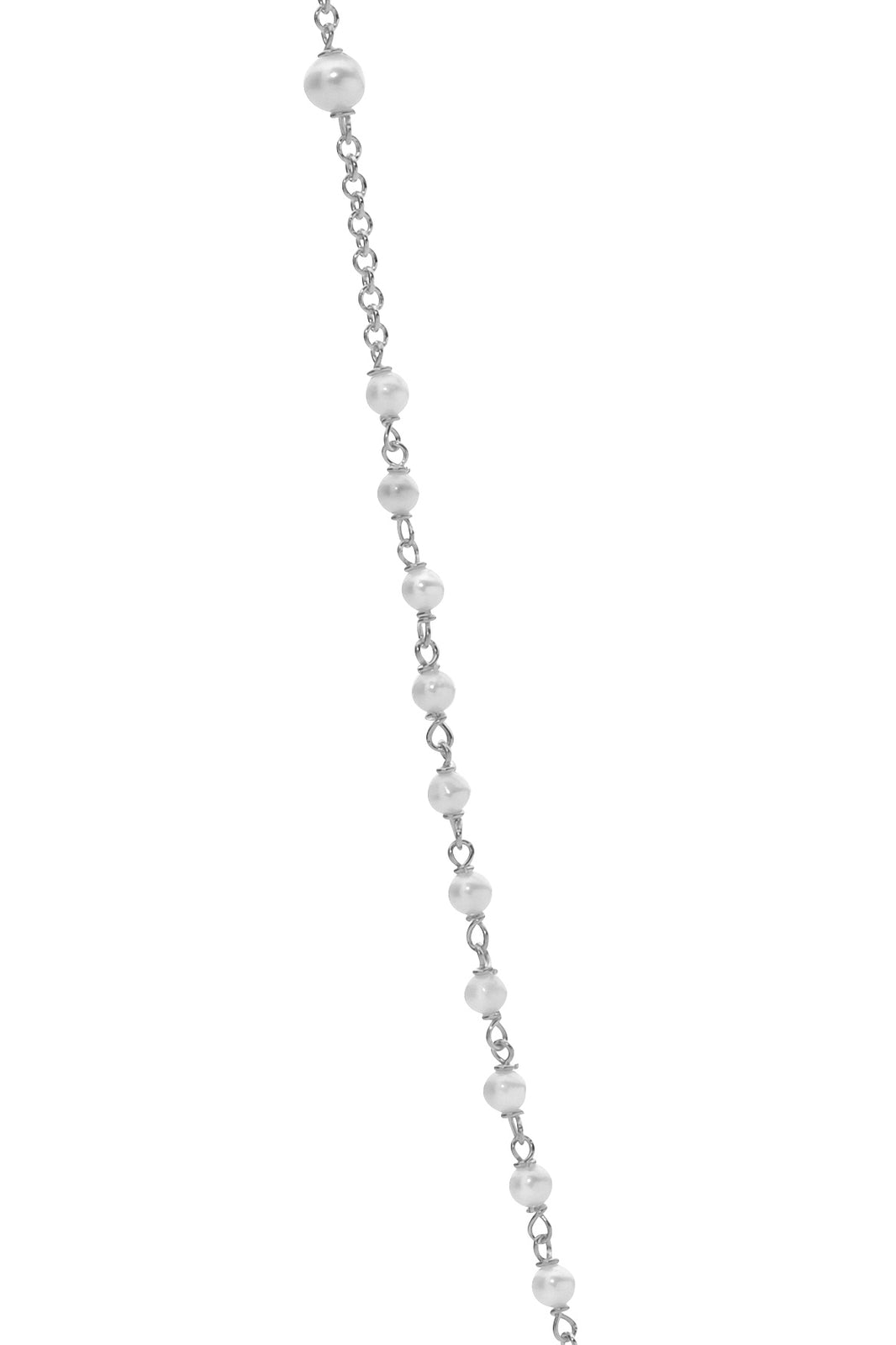 9KT White Gold Natural Pearl Rosary Necklace
