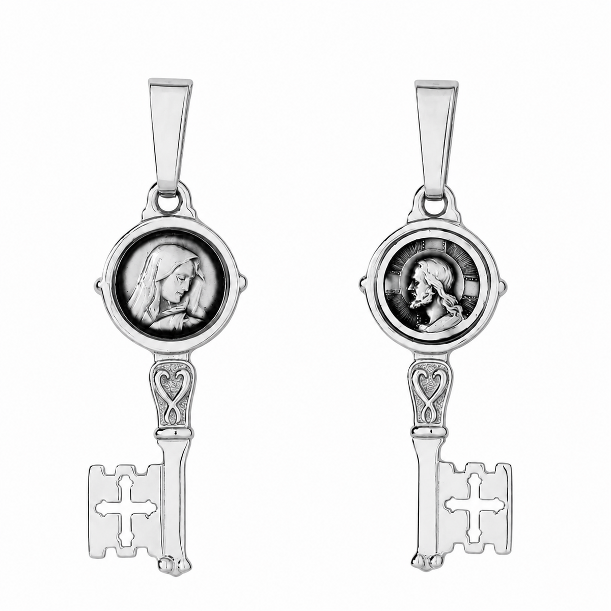 9KT White Gold St Peter Key  Pendant