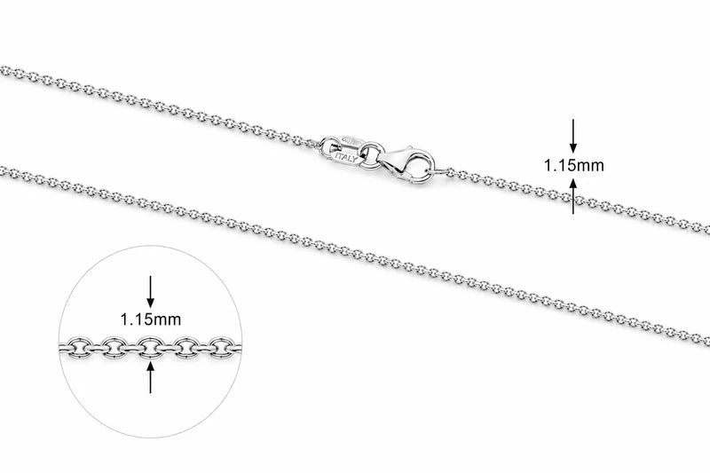 9KT White Gold Trace Chain