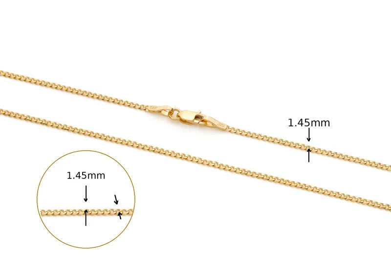 9KT Yellow Gold Curb Chain