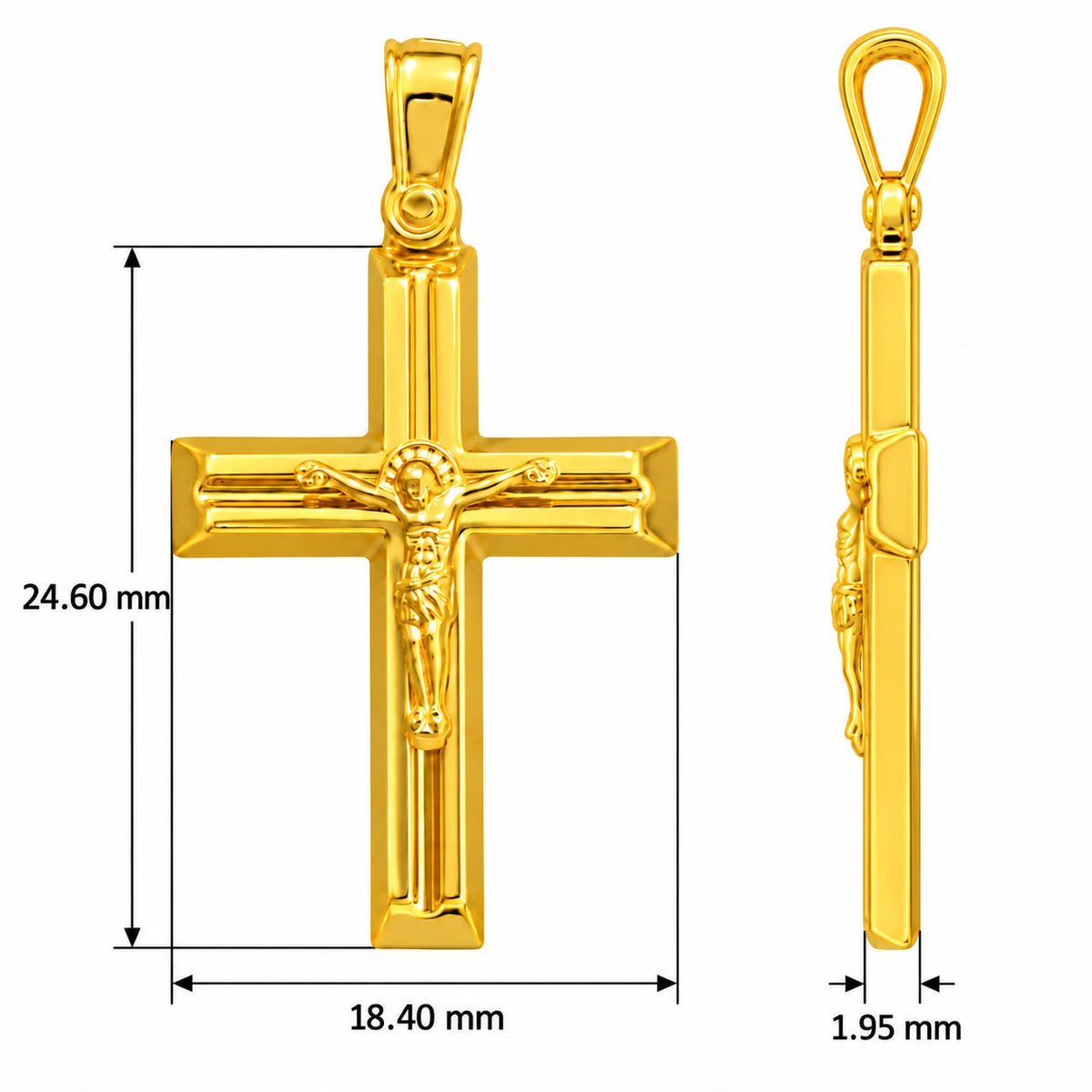 9KT Yellow Gold Cross Pendant