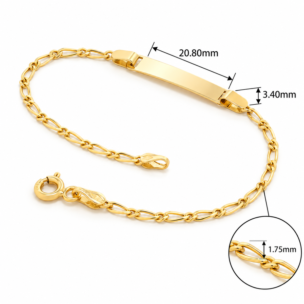 18KT Yellow Gold Baby ID Bracelet