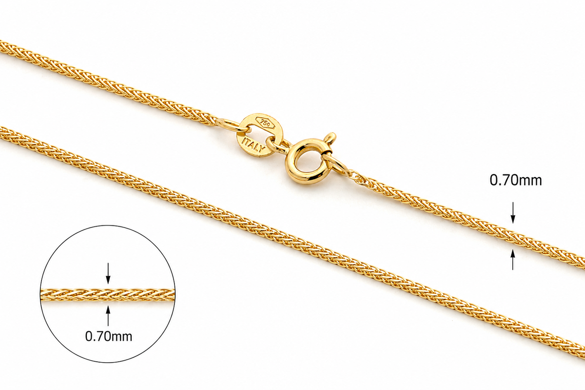 18KT Yellow Gold Spiga Chain