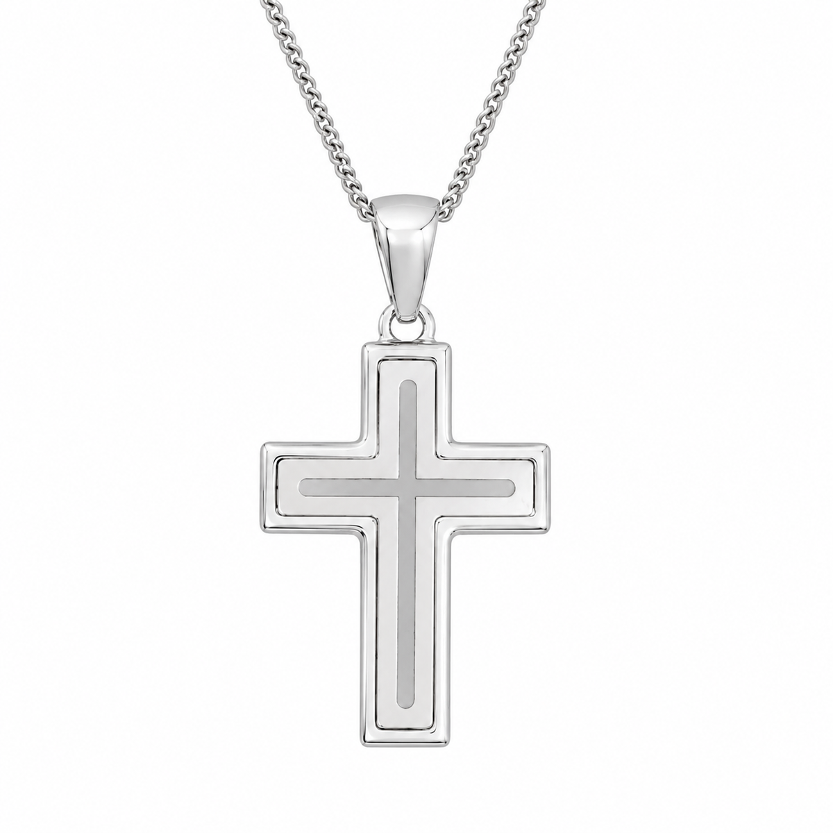 18KT White Gold Cross Pendant