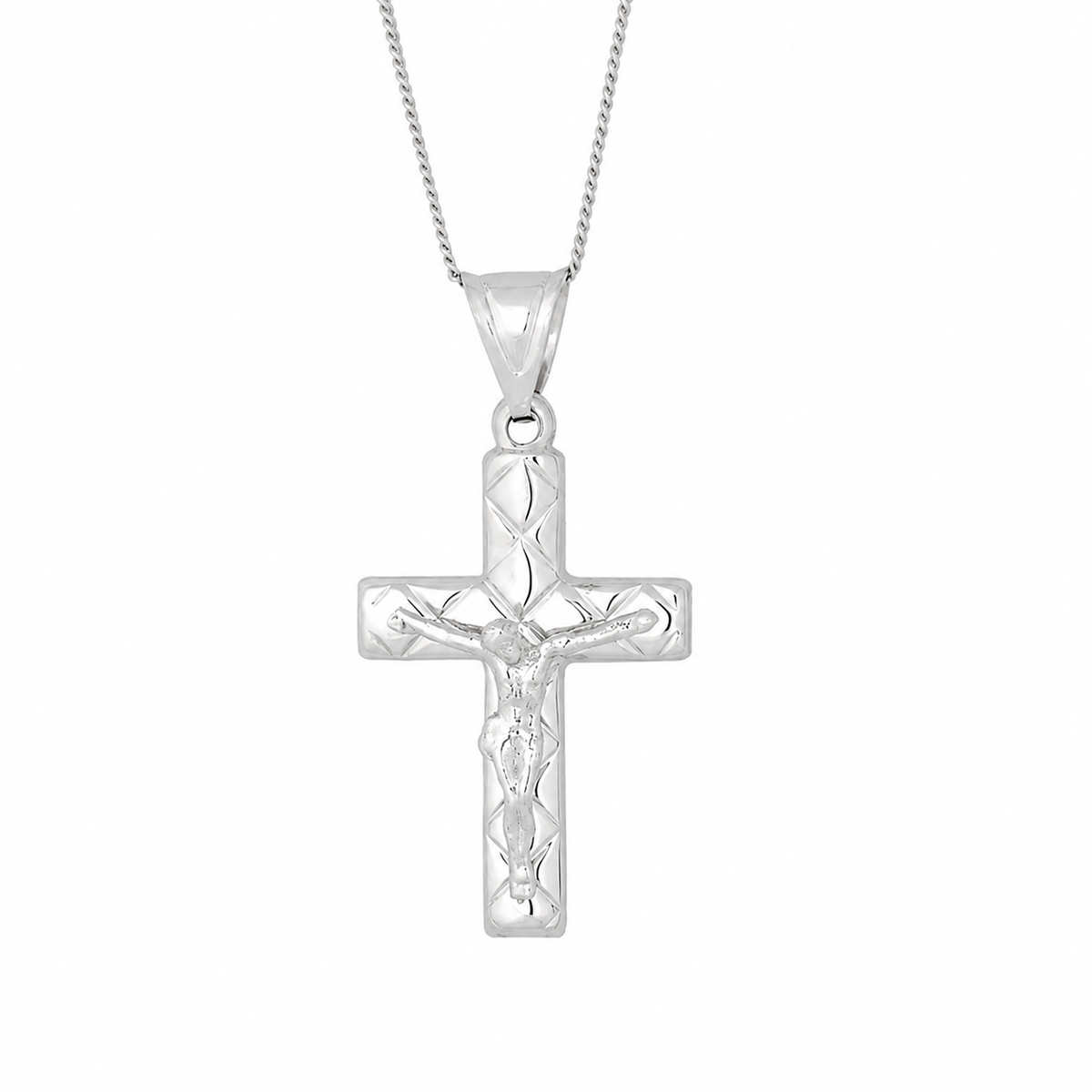 9KT White Gold Cross Pendant