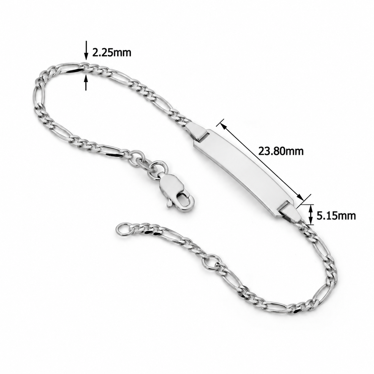 9KT White Gold Baby ID Bracelet