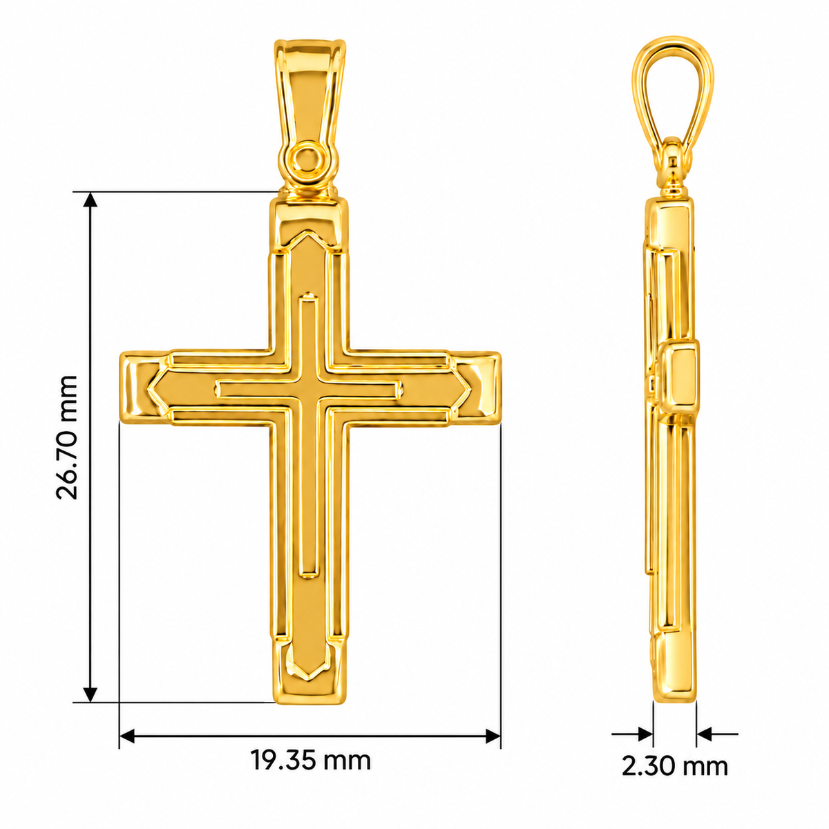 9KT Yellow Gold Cross Pendant