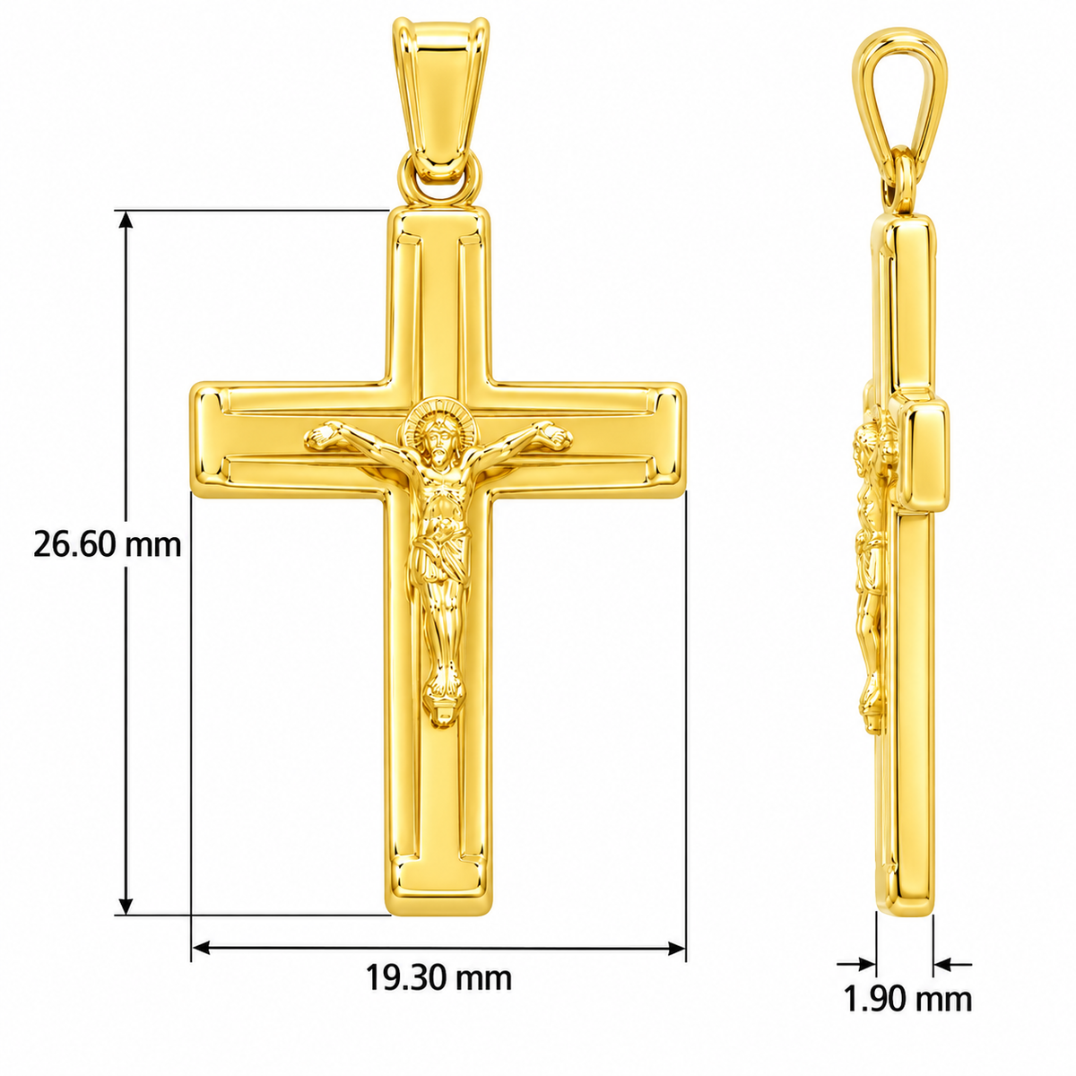 9KT Yellow Gold Cross Pendant