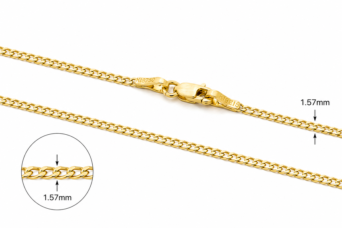 18KT Yellow Gold Curb Chain