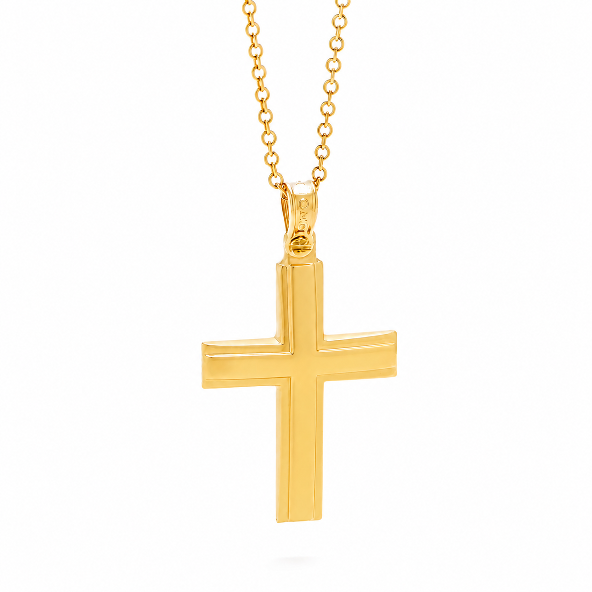 18KT Yellow Gold Polished Cross Pendant